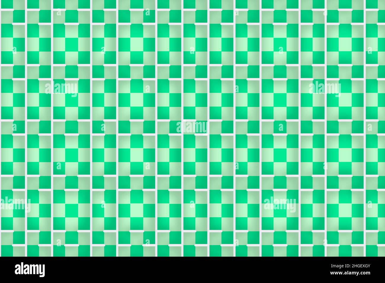 Celle di verde chiaro e verde scuro di molti quadrati colorati. Astratto Foto Stock