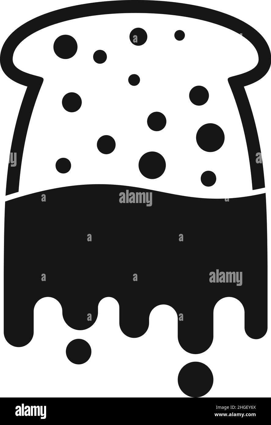 Pasta di cioccolato pane icona semplice vettore. Stendere il vaso. Latte di panna Illustrazione Vettoriale