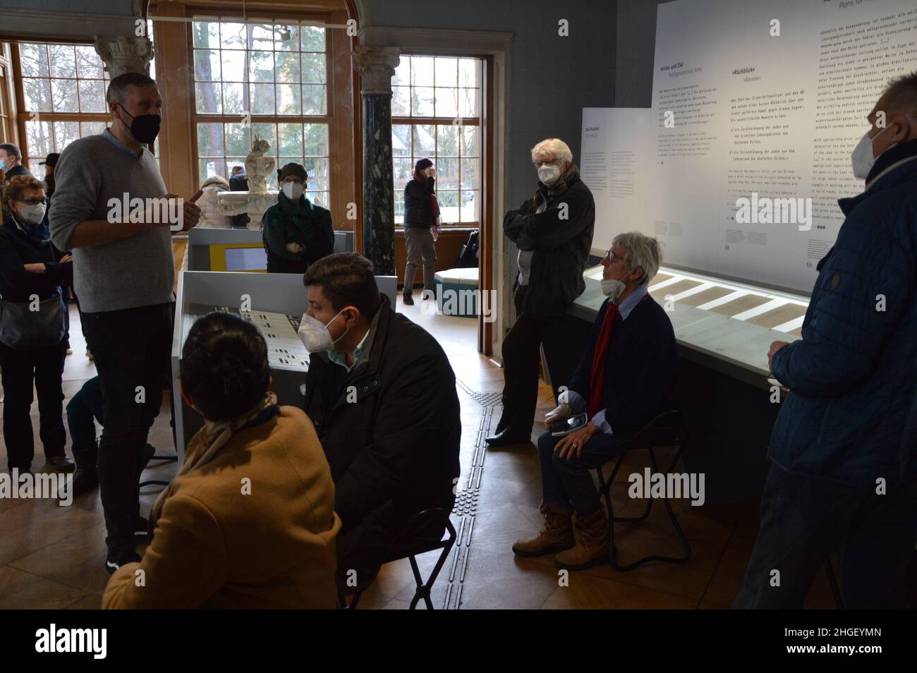 Casa della conferenza di Wannsee a Wannsee, Berlino, Germania - 20 gennaio 2022 - 80th anniversario della conferenza di Wannsee. Foto Stock