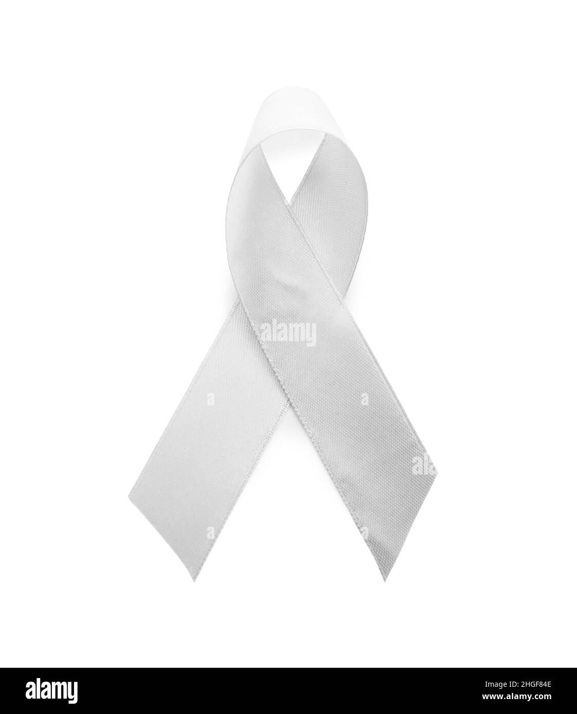 Nastro di consapevolezza su sfondo bianco. Morbo di Parkinson Foto Stock