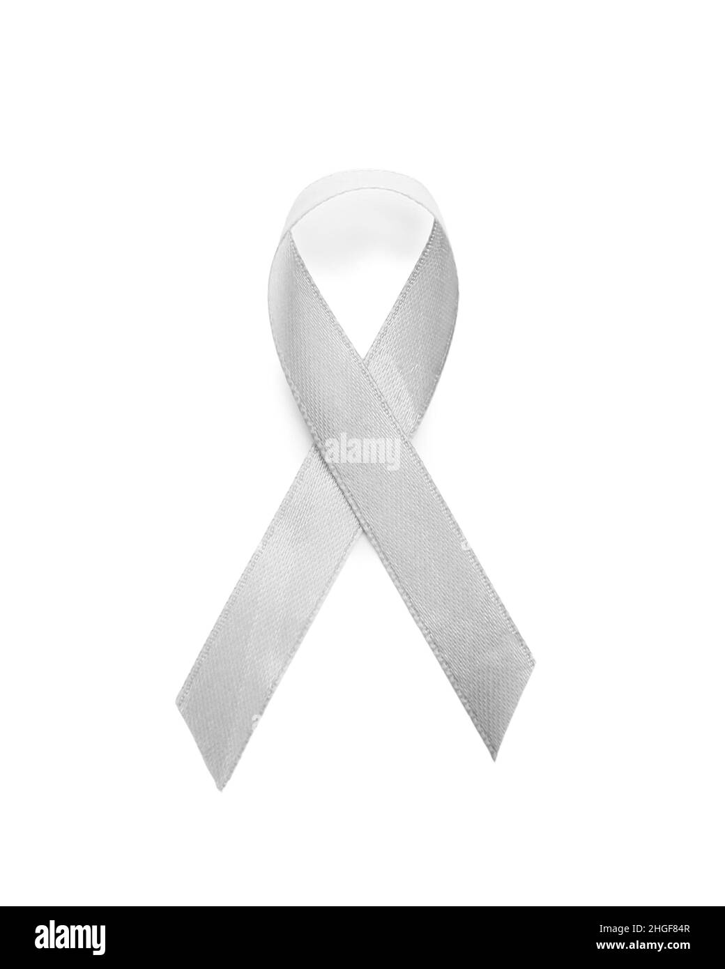 Nastro di consapevolezza su sfondo bianco. Morbo di Parkinson Foto Stock