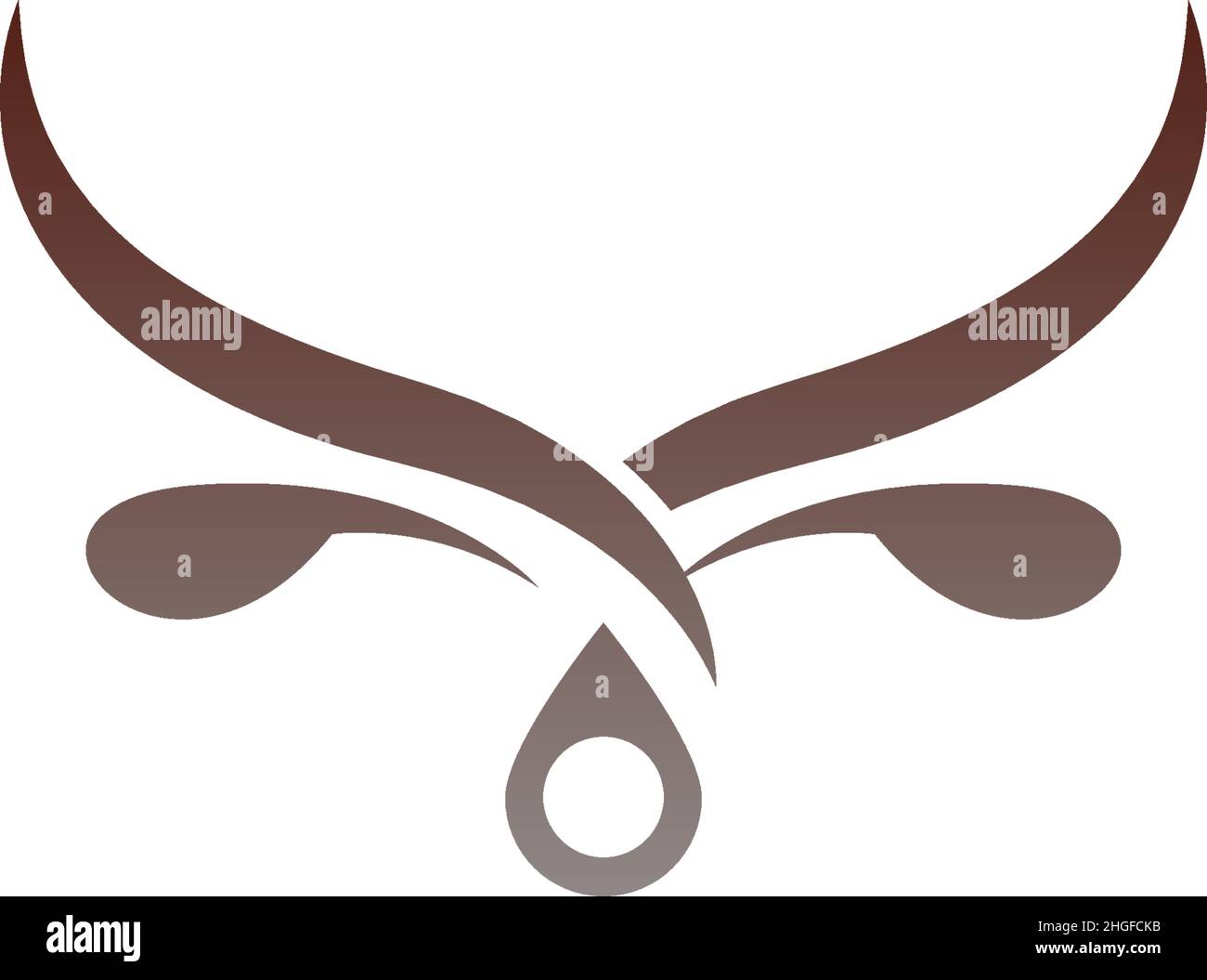 Logo icona Bull, logo icona testa di bufalo modello vettoriale Illustrazione Vettoriale
