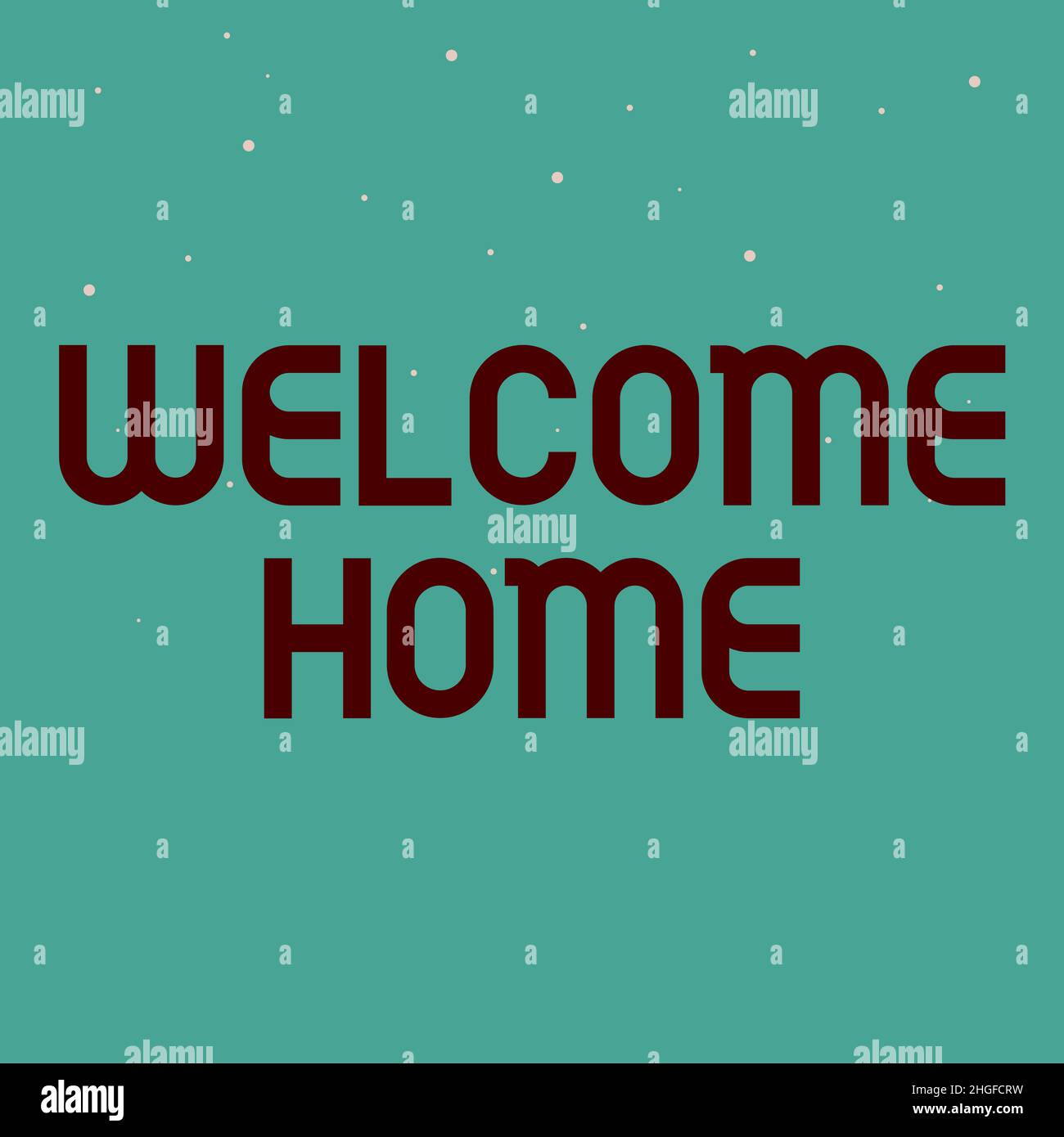 Segno che mostra Welcome Home, Word per dolce, positivo, motivazionale, e ispiratore housewelming saluti linea sfondi illustrati con Vario Foto Stock