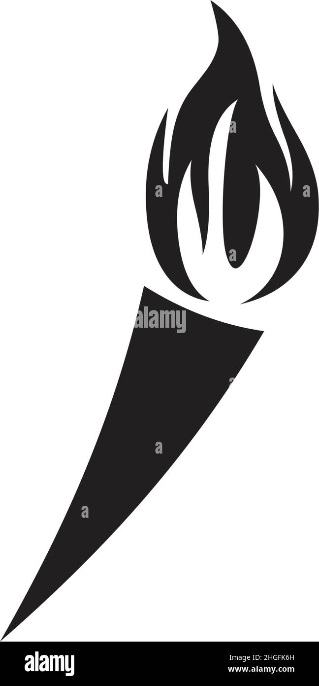 Modello di icona del vettore di ispirazione per il logo della torcia Illustrazione Vettoriale