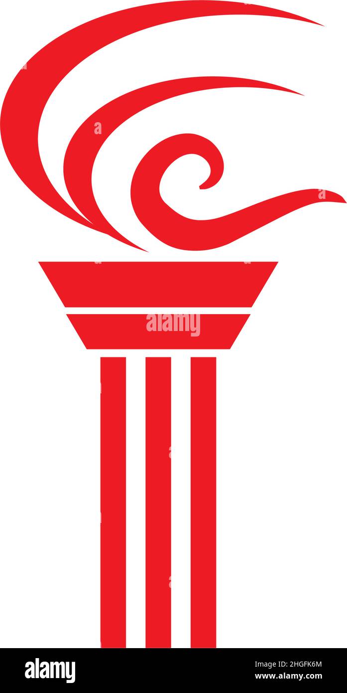Modello di icona del vettore di ispirazione per il logo della torcia Illustrazione Vettoriale