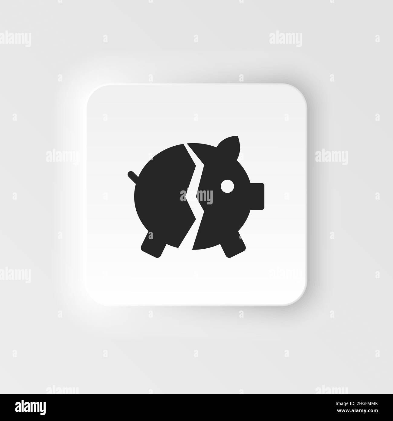 Bank, Broken, piggy pneumatico stile vettore icona. Semplice illustrazione degli elementi dal concetto di interfaccia utente. Bank, Broken, piggy pneumatico stile vettore icona. Finan Illustrazione Vettoriale