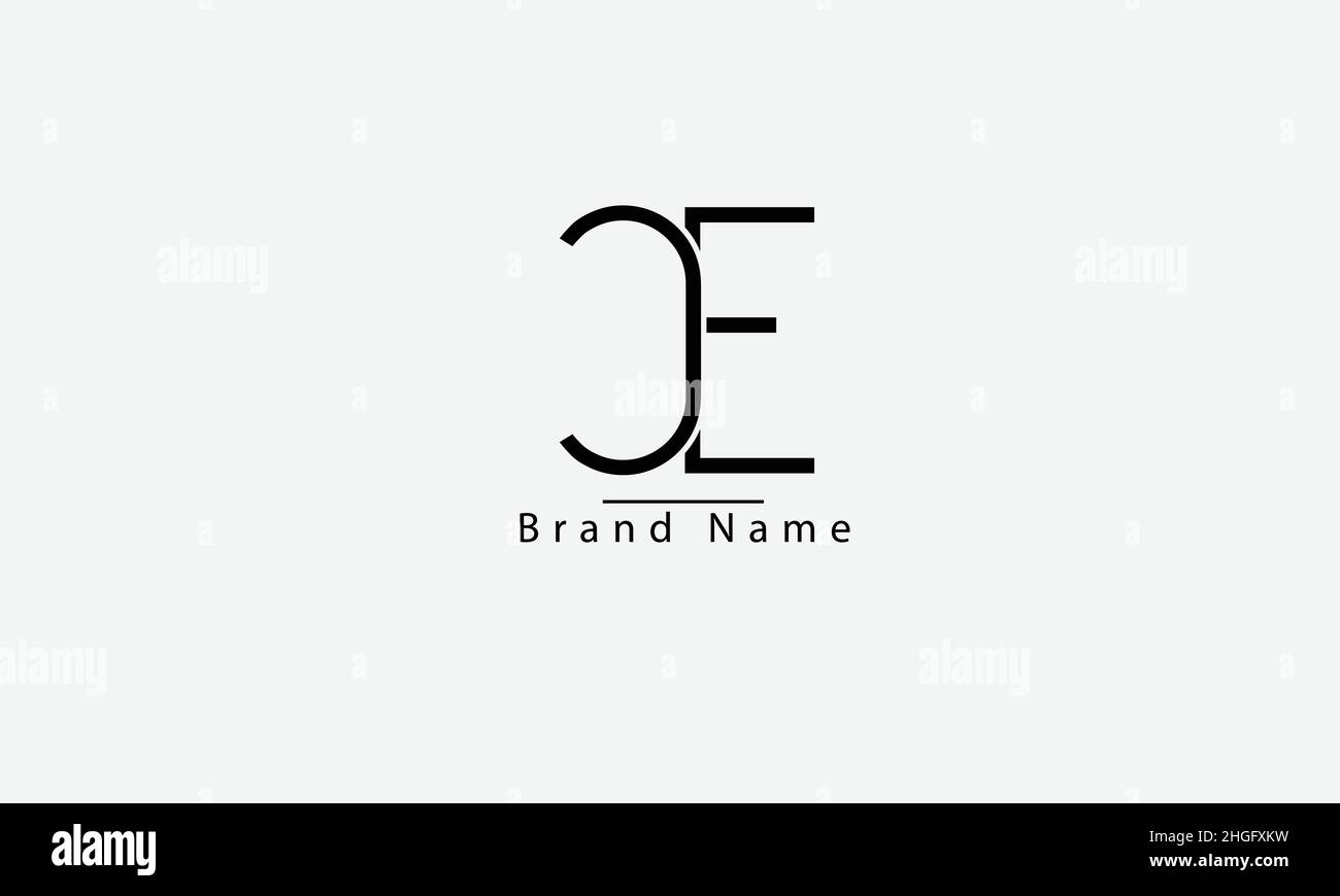 Modello di logo vettoriale astratto CE EC C E. Illustrazione Vettoriale