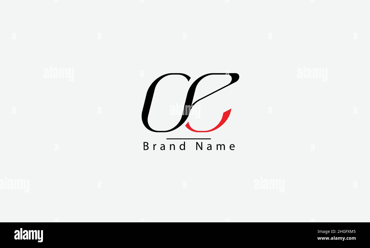 Modello di logo vettoriale astratto CE EC C E. Illustrazione Vettoriale