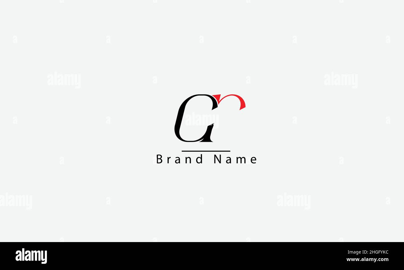 CR RC C R modello di logo vettoriale astratto Illustrazione Vettoriale