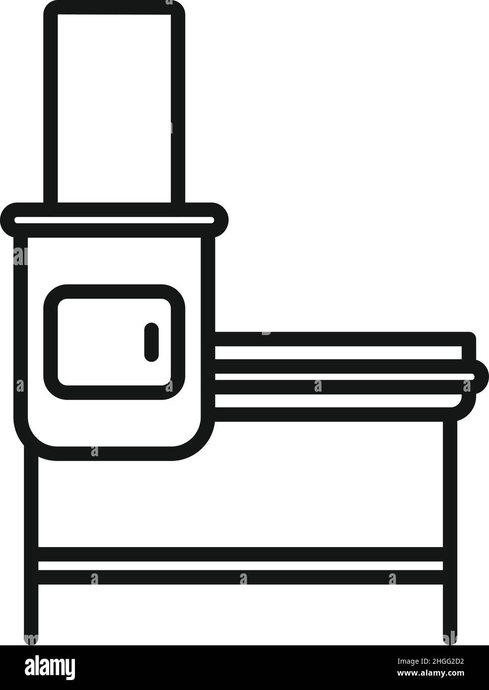 Vettore di contorno dell'icona del mumkehouse del martello. Barbecue. Pollo di pesce Illustrazione Vettoriale