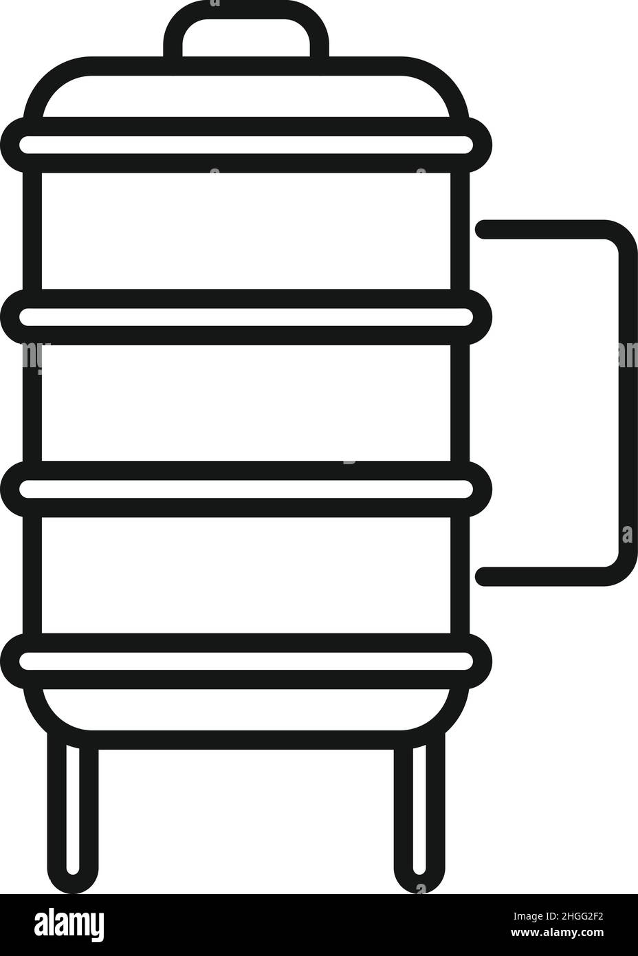 Vettore di contorno dell'icona del polli fumkehouse. Barbecue. Fumo di carne Illustrazione Vettoriale