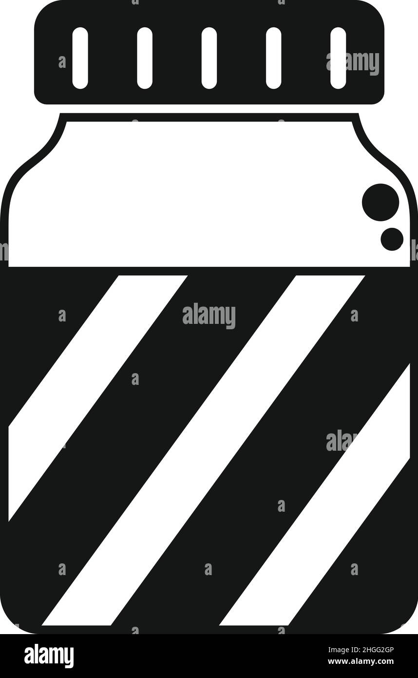 Pasta di cioccolato mix icona semplice vettore. Vaso di cacao. Latte di panna Illustrazione Vettoriale