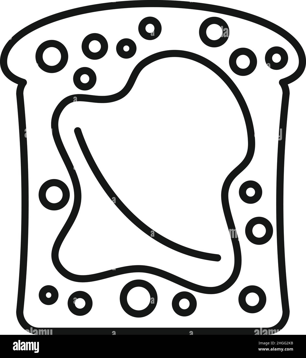 Pasta di cioccolato sandwich icona contorno vettore. Vaso di cacao. Crema alimentare Illustrazione Vettoriale