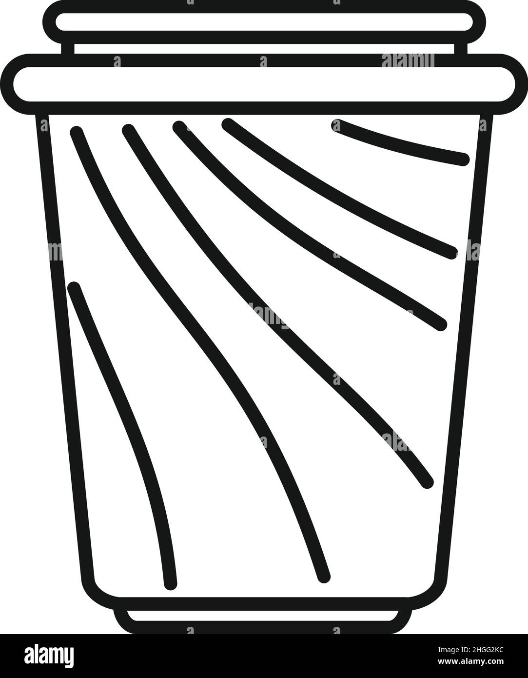 Crema di latte di cacao icona contorno vettore. Pasta di cioccolato. Vaso di nocciola Illustrazione Vettoriale