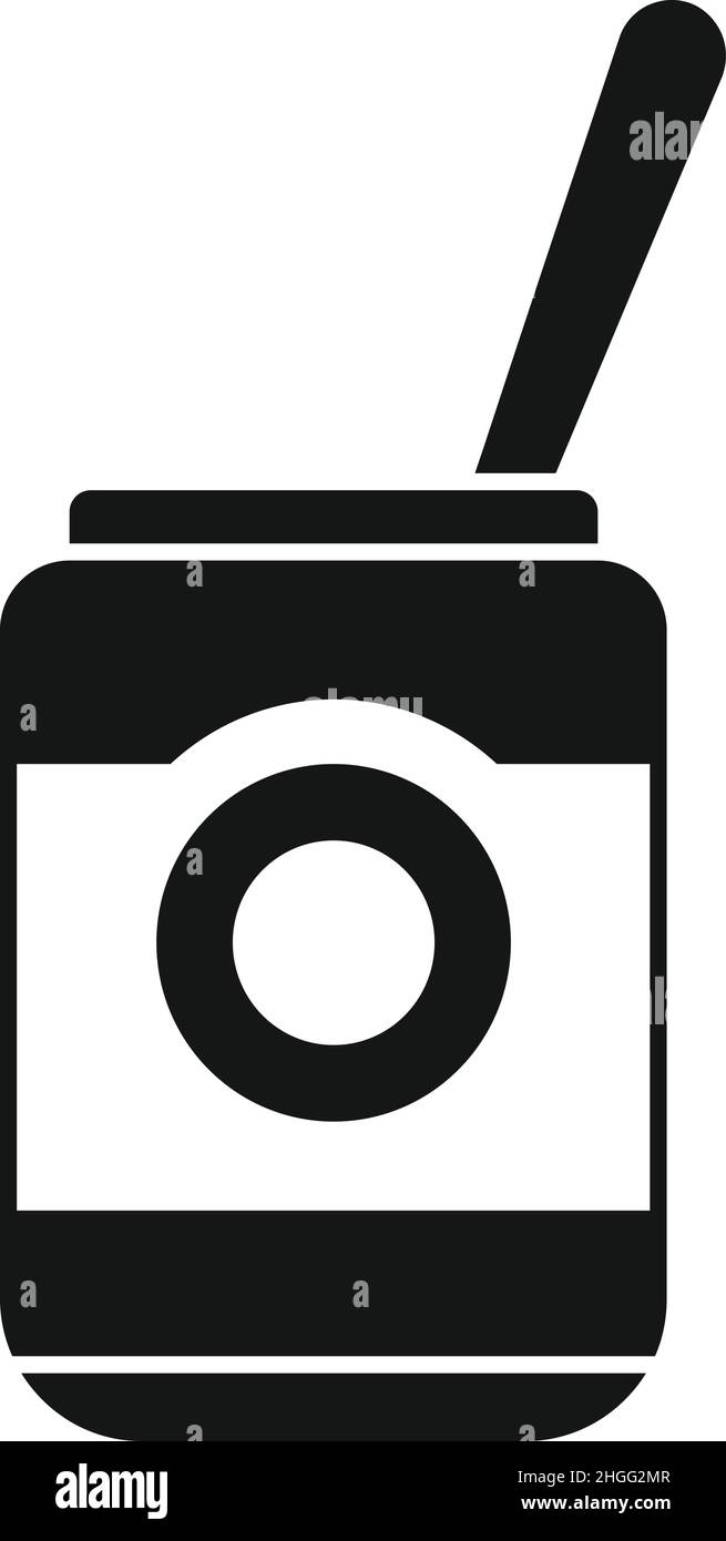 Apri l'icona della pasta di cioccolato Simple Vector. Crema di cacao. Caramelle alimentari Illustrazione Vettoriale