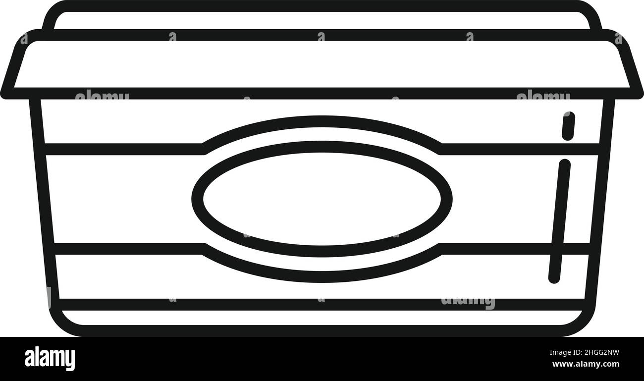 Icona di pasta di cioccolato contorno vettore. Vaso di cacao. Latte di panna Illustrazione Vettoriale
