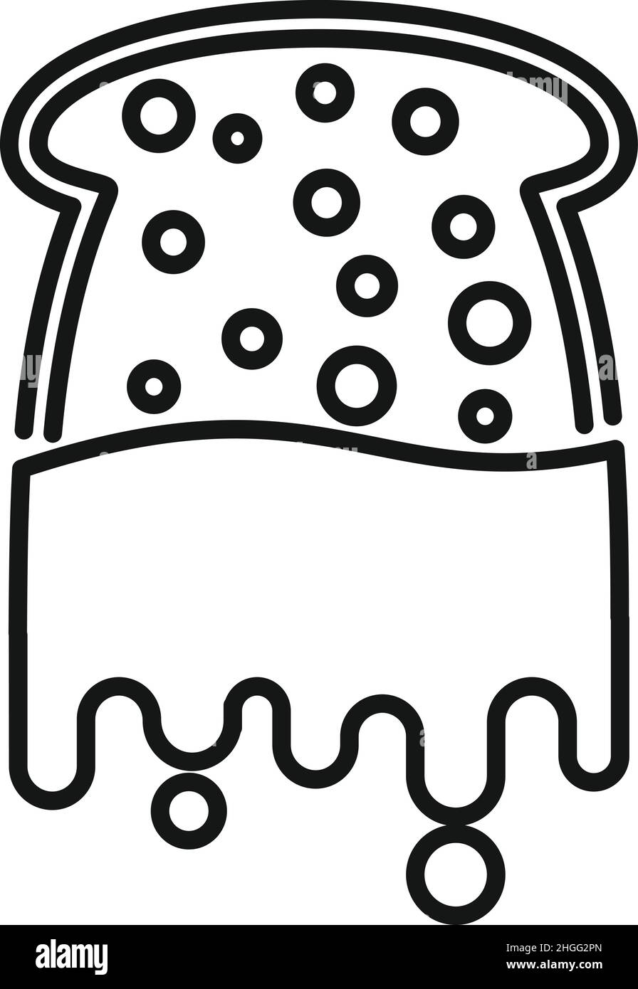 Pasta di cioccolato pane icona contorno vettore. Stendere il vaso. Latte di panna Illustrazione Vettoriale