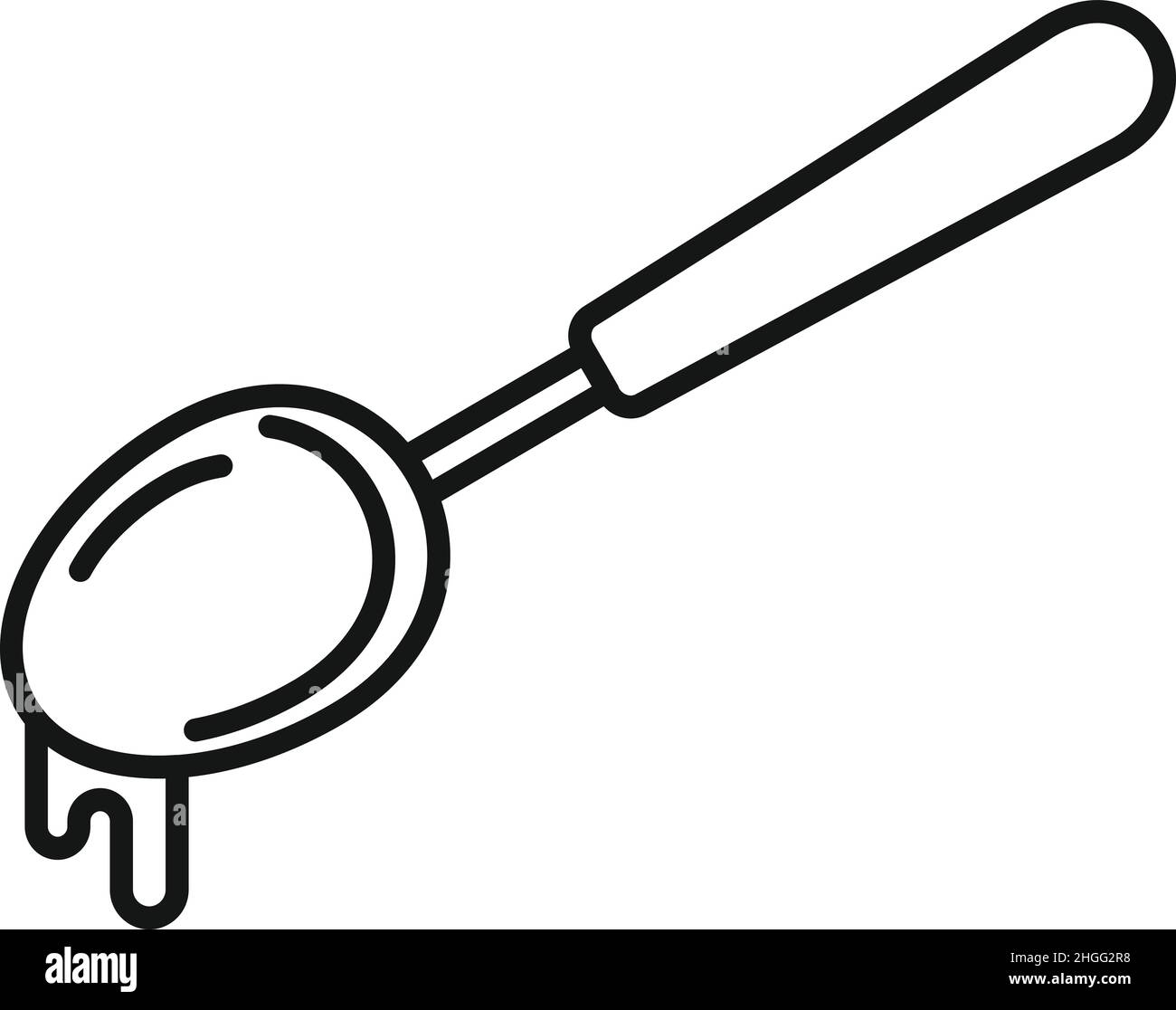 Cucchiaio di pasta di cioccolato icona contorno vettore. Crema di cacao. Caramelle alimentari Illustrazione Vettoriale