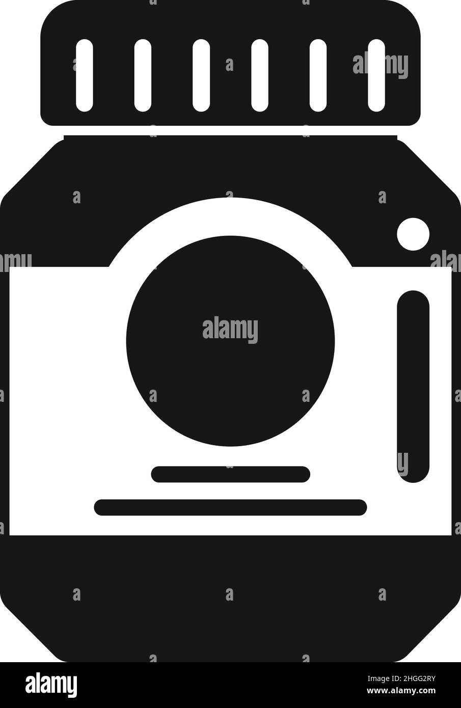 Icona vaso di cacao vettore semplice. Pasta cremosa. Latte alimentare Illustrazione Vettoriale