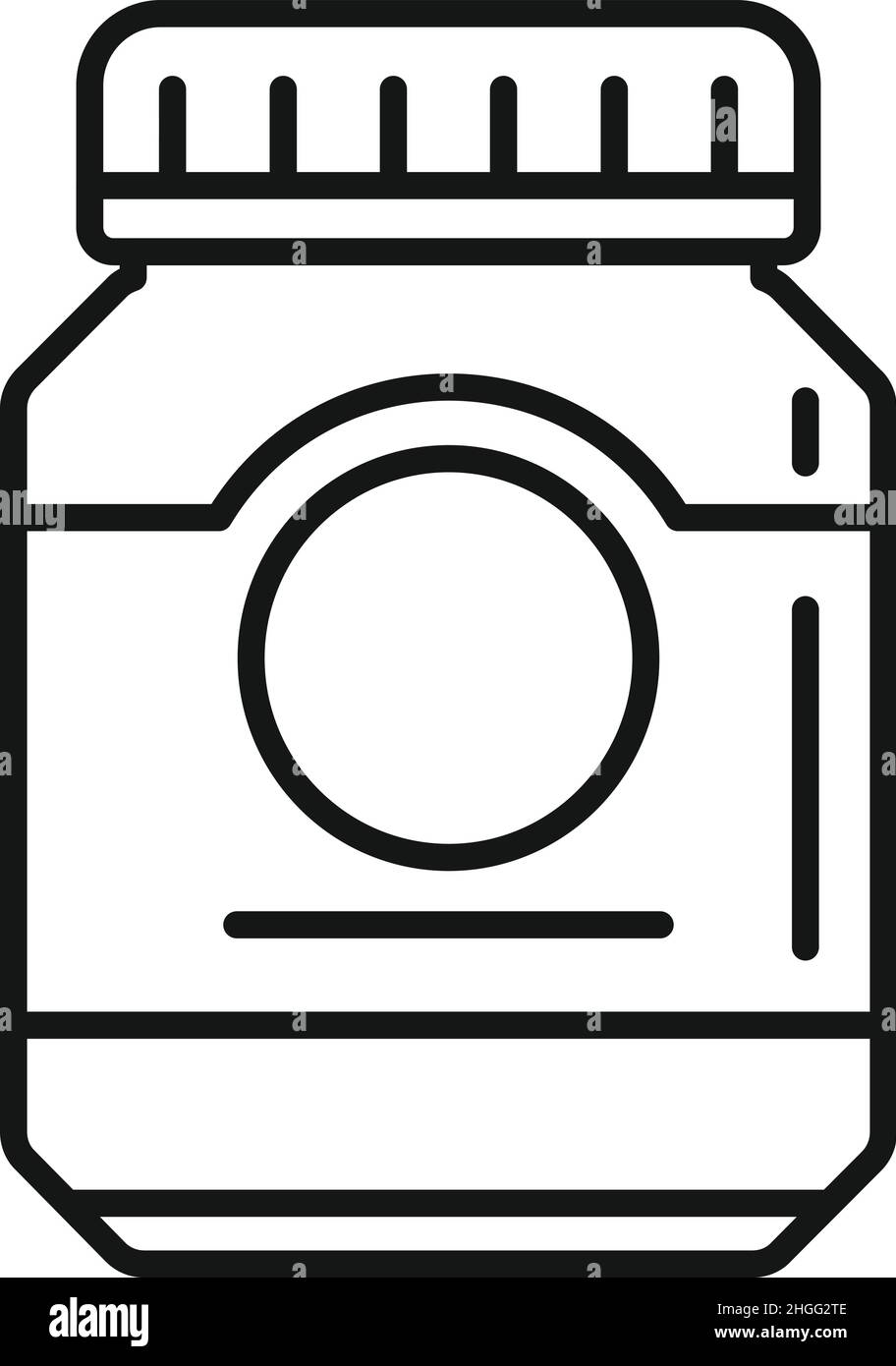 Vettore contorno icona vaso cacao. Pasta cremosa. Latte alimentare Illustrazione Vettoriale