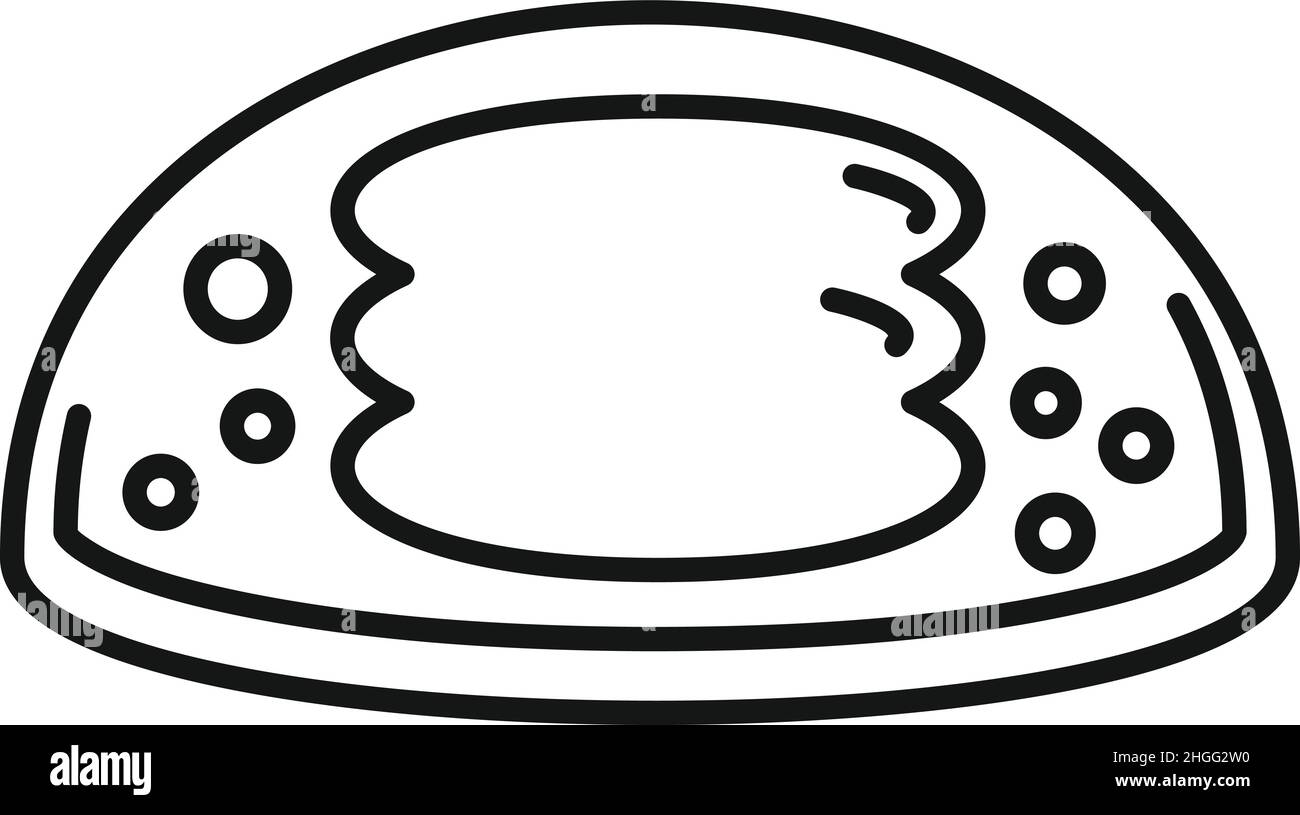 Vettore di contorno dell'icona del bonbon di cacao. Pasta cremosa. Ristorazione bar Illustrazione Vettoriale
