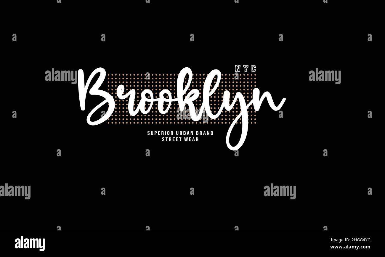 modello vettoriale per il testo della t-shirt urbana brooklyn new york america Illustrazione Vettoriale