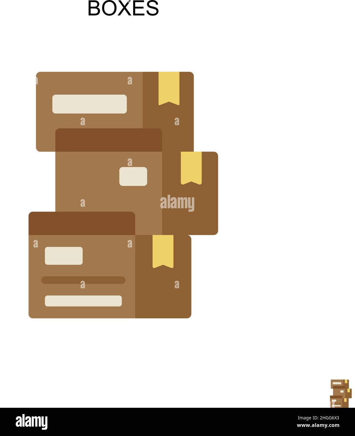 Caselle semplice vettore icona.colore perfetto pittogramma moderno su tratto modificabile. Icone delle scatole per il vostro progetto di affari Illustrazione Vettoriale