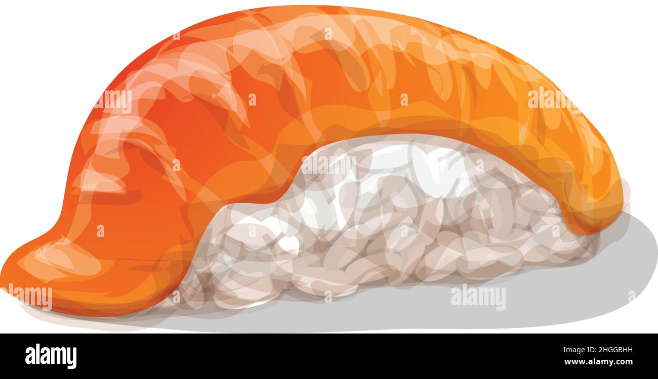 Giapponese sushi icona cartoon vettore. Cibo asiatico. Piatto del ristorante Illustrazione Vettoriale