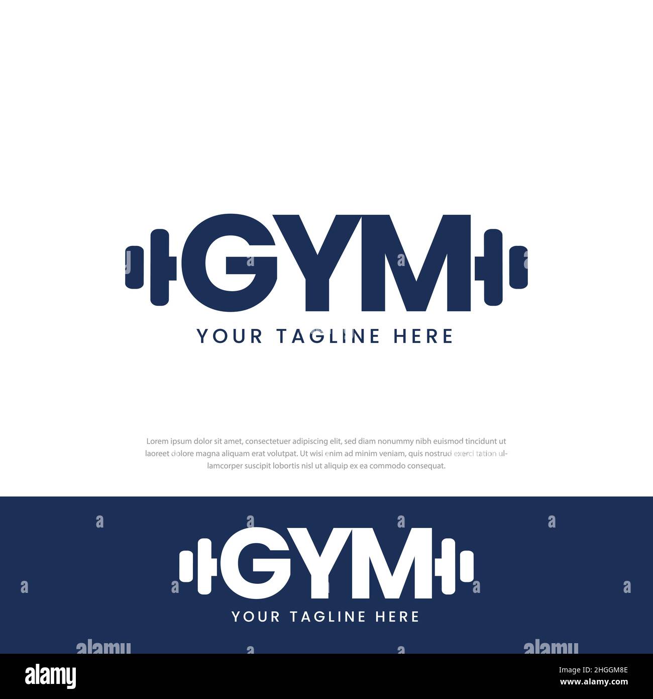 PALESTRA Fitness logo Barbell simbolo modello di design Illustrazione Vettoriale