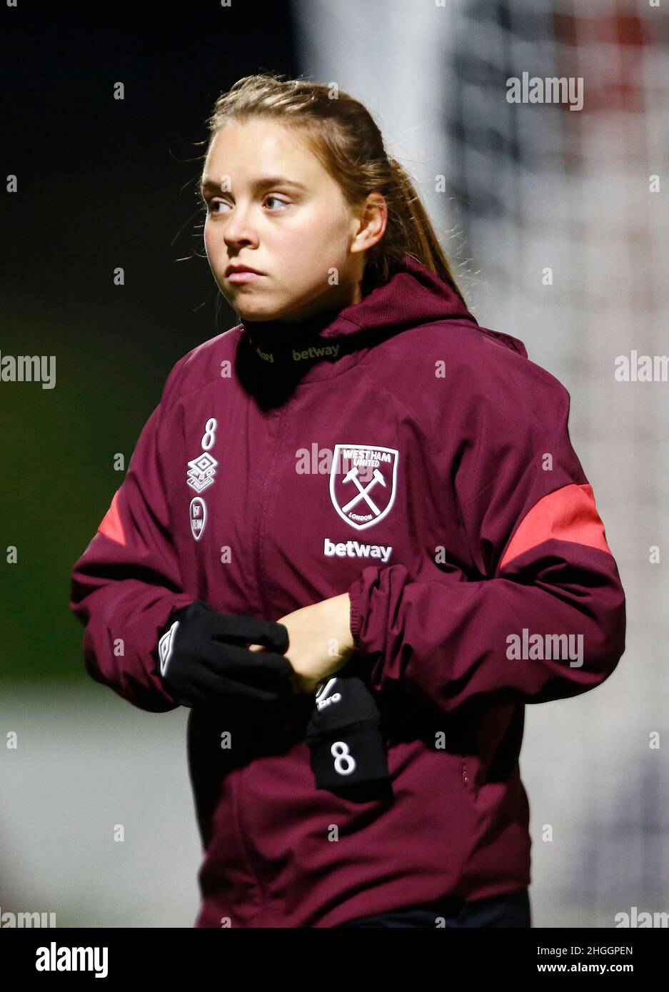 DAGENHAM, INGHILTERRA - GENNAIO 19: Emma Snerle del West Ham United WFC durante la finale di quartiere di fa Women's Continental League Cup tra West Ham United Foto Stock