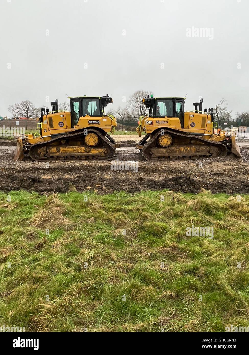 East West Railway Construction. Ferrovia di rete. Launton, Oxfordshire 30/01/22. Foto Stock