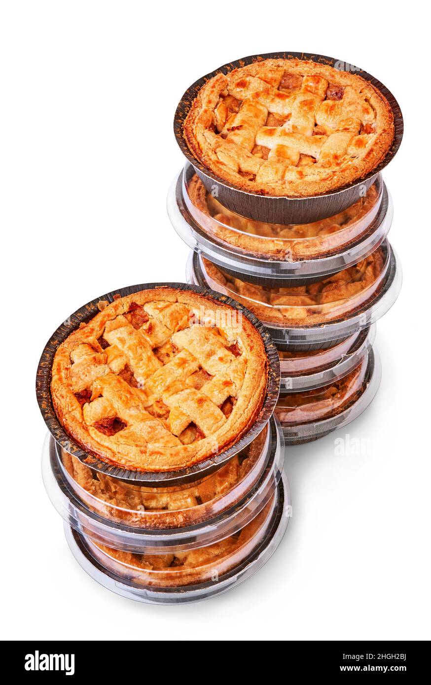 Pasticceria di mele in un ambiente studio, isolato su bianco. Foto Stock