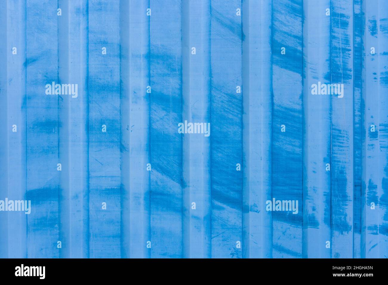 Lamiera di fence lamiera piastra di ferro acciaio superficie blu trama di fondo. Foto Stock