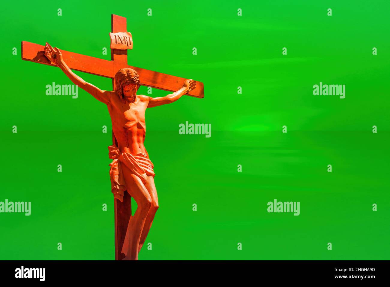 La Crocifissione di Cristo. Simbolo e concetto del cristianesimo. Ottimizzazione digitale Foto Stock