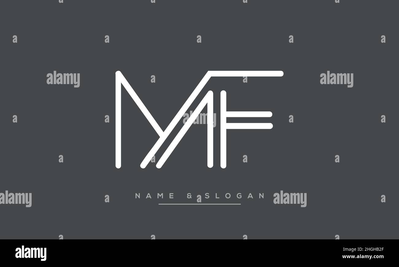 Moderna lettera astratta MF, logo FM. MF minima, vettore icona basato su FM iniziale Illustrazione Vettoriale