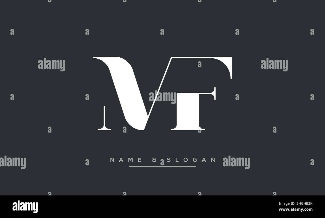 Moderna lettera astratta MF, logo FM. MF minima, vettore icona basato su FM iniziale Illustrazione Vettoriale
