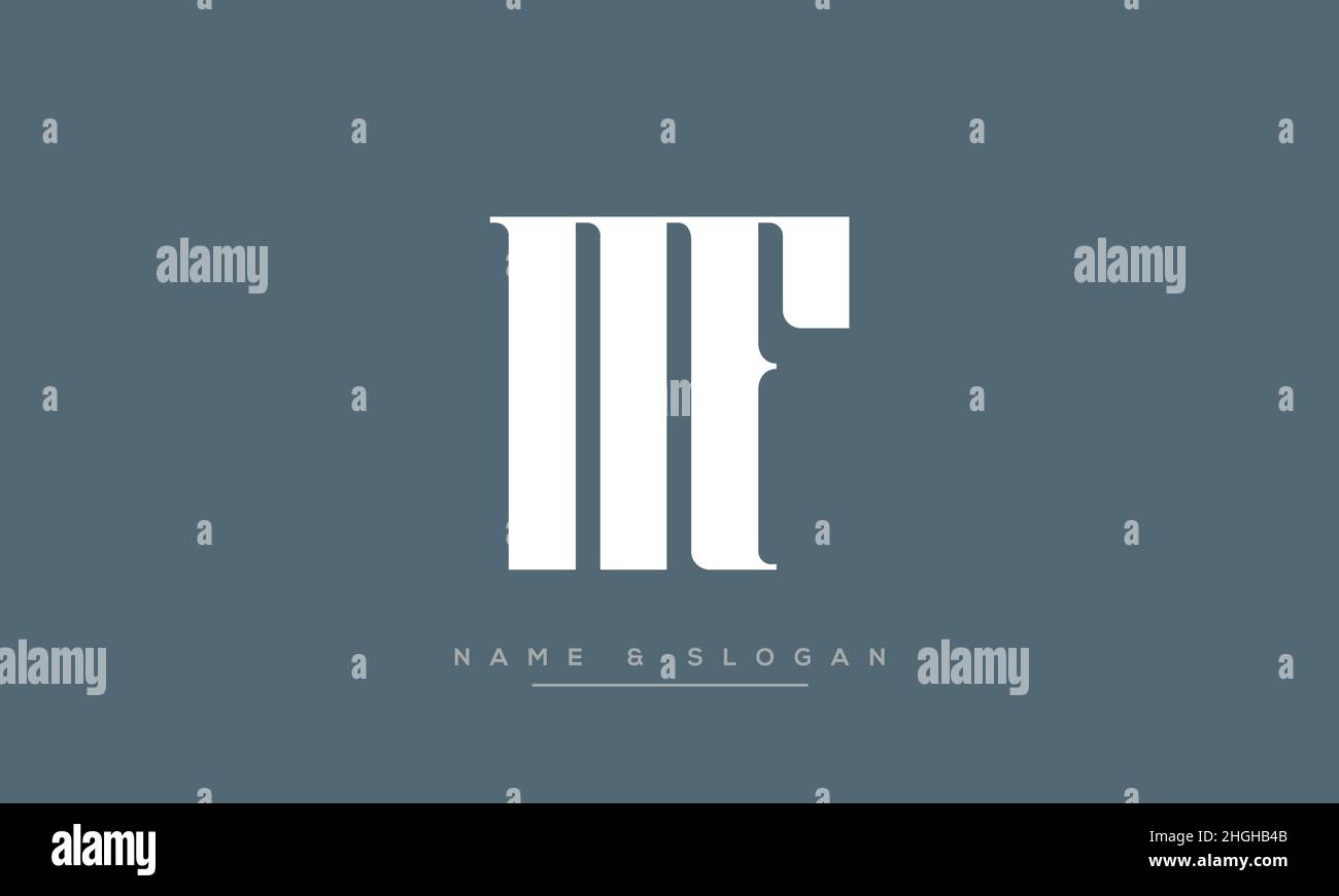 Moderna lettera astratta MF, logo FM. MF minima, vettore icona basato su FM iniziale Illustrazione Vettoriale