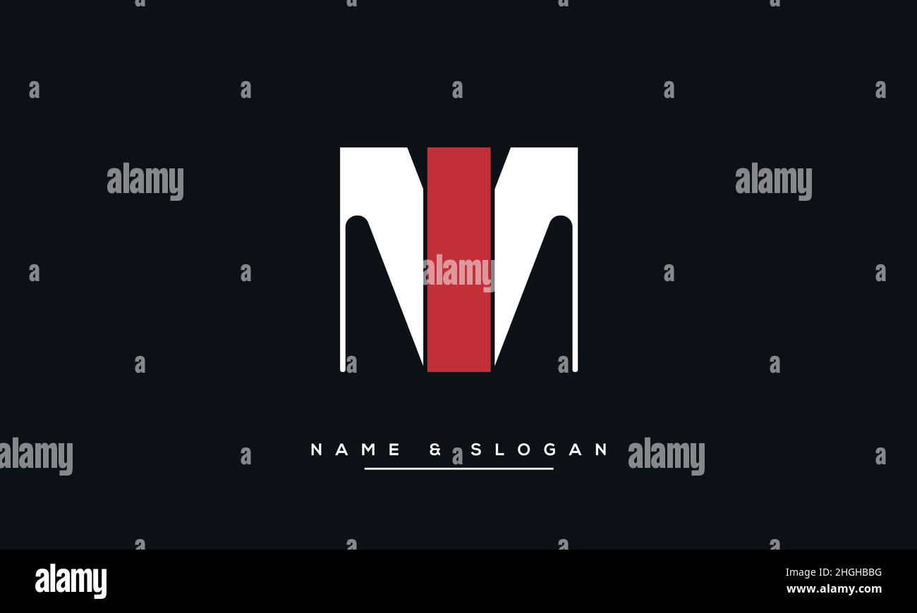 Moderna lettera astratta MI, logo IM. MI minimo, vettore icona IM iniziale Illustrazione Vettoriale