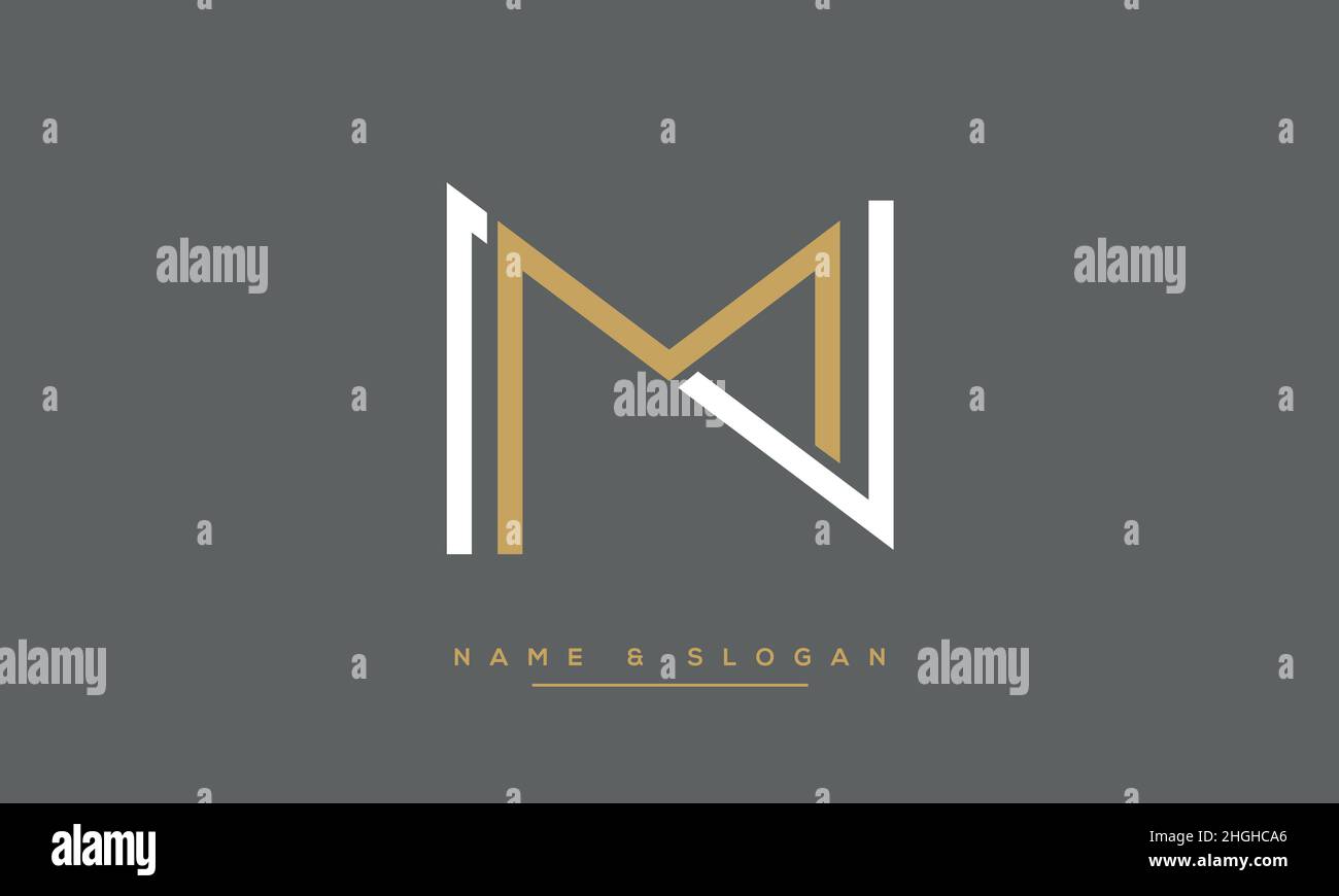 Moderna lettera astratta MN, logo NM. MN minimo, vettore icona basato su NM iniziale Illustrazione Vettoriale