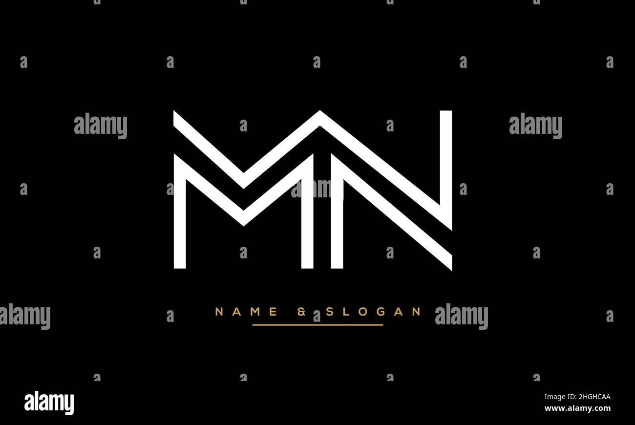 Moderna lettera astratta MN, logo NM. MN minimo, vettore icona basato su NM iniziale Illustrazione Vettoriale
