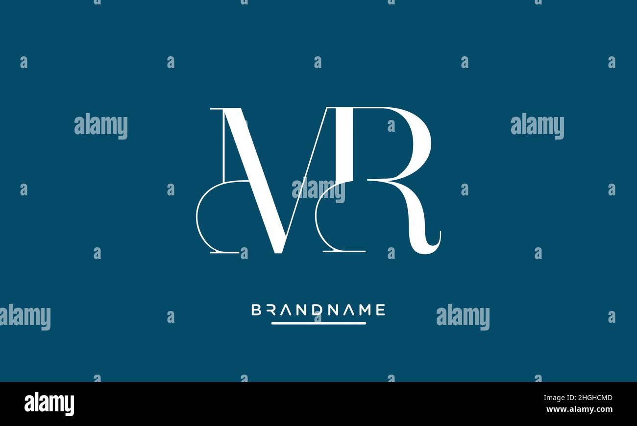 Moderna lettera astratta MR, logo RM. MR minimo, RM vettore icona basato su RM iniziale Illustrazione Vettoriale