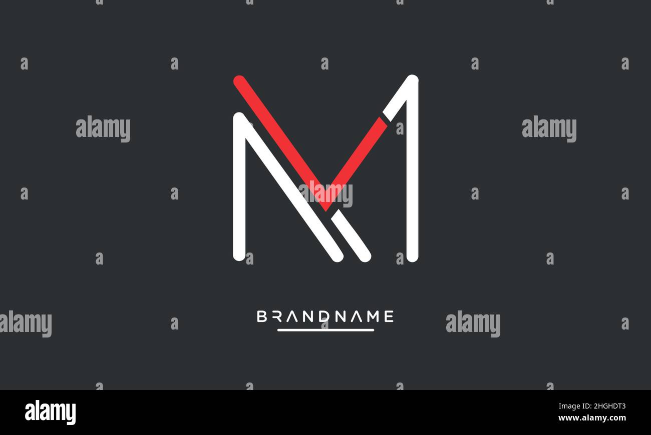 Moderna lettera astratta MV, logo VM. Vettore icona basato su MV minimo, VM iniziale Illustrazione Vettoriale