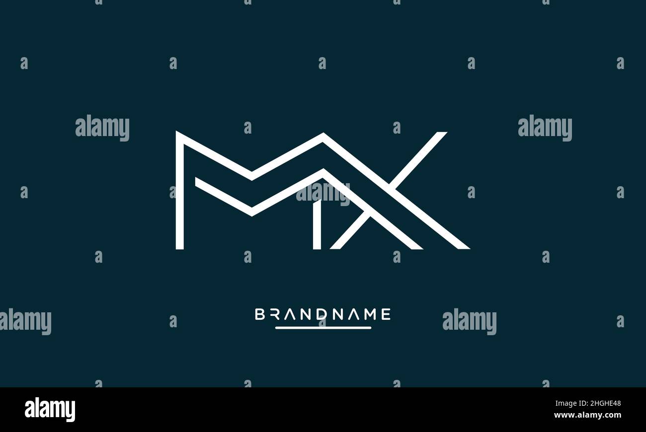 Moderna lettera astratta MX, logo XM. MX minimo, vettore icona basato su XM iniziale Illustrazione Vettoriale