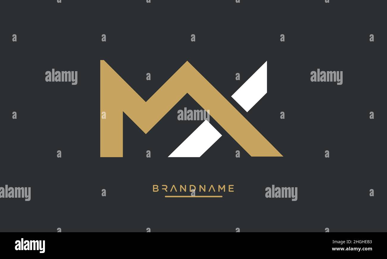 Moderna lettera astratta MX, logo XM. MX minimo, vettore icona basato su XM iniziale Illustrazione Vettoriale