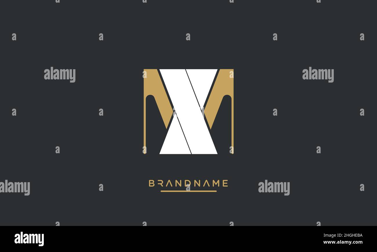 Moderna lettera astratta MX, logo XM. MX minimo, vettore icona basato su XM iniziale Illustrazione Vettoriale