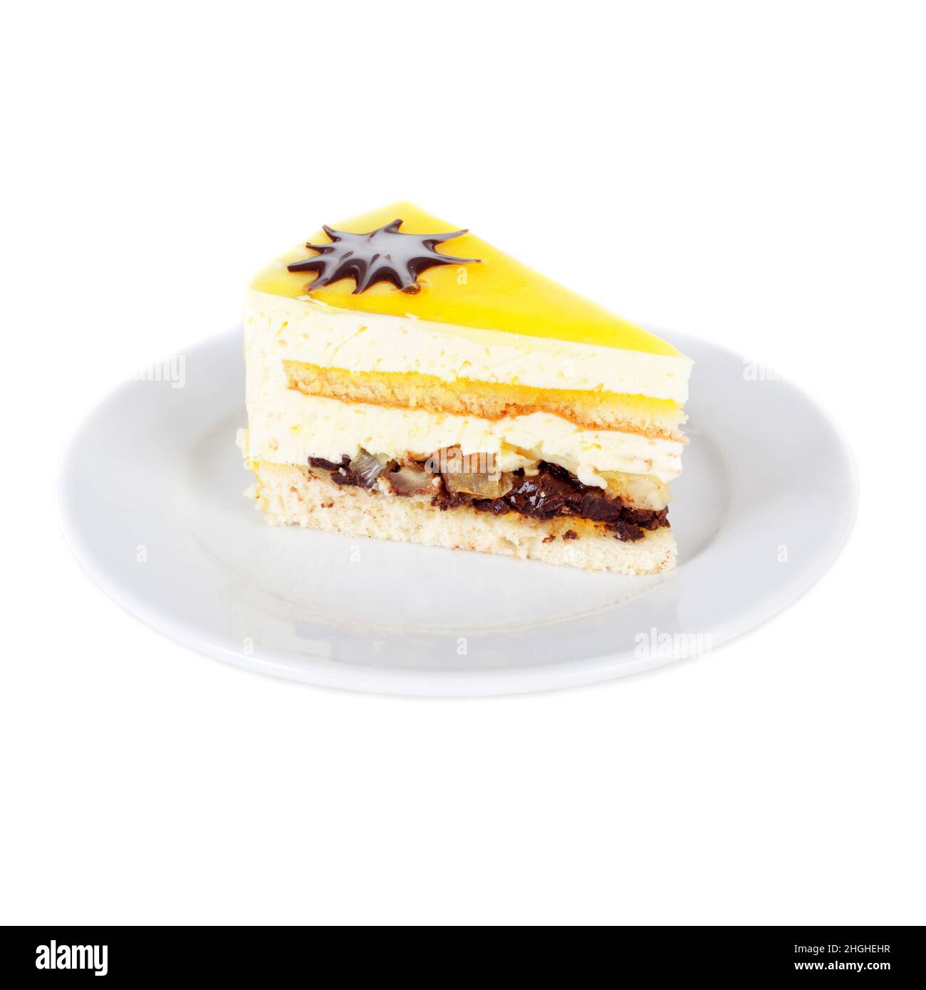 torta al biscotto al limone sul piatto Foto Stock