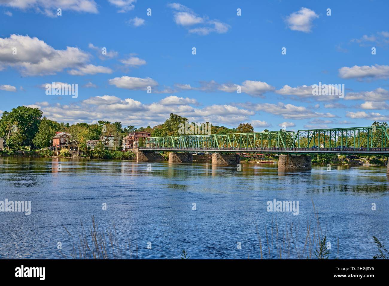 Lambertville NJ, New Hope, PA bridge. Il ponte a sei campate, lungo 1.053 metri da New Hope, Pennsylvania a Lambertville, NJ Foto Stock