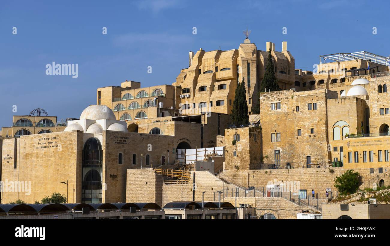 Quartiere ebraico nella città vecchia di Gerusalemme Foto Stock