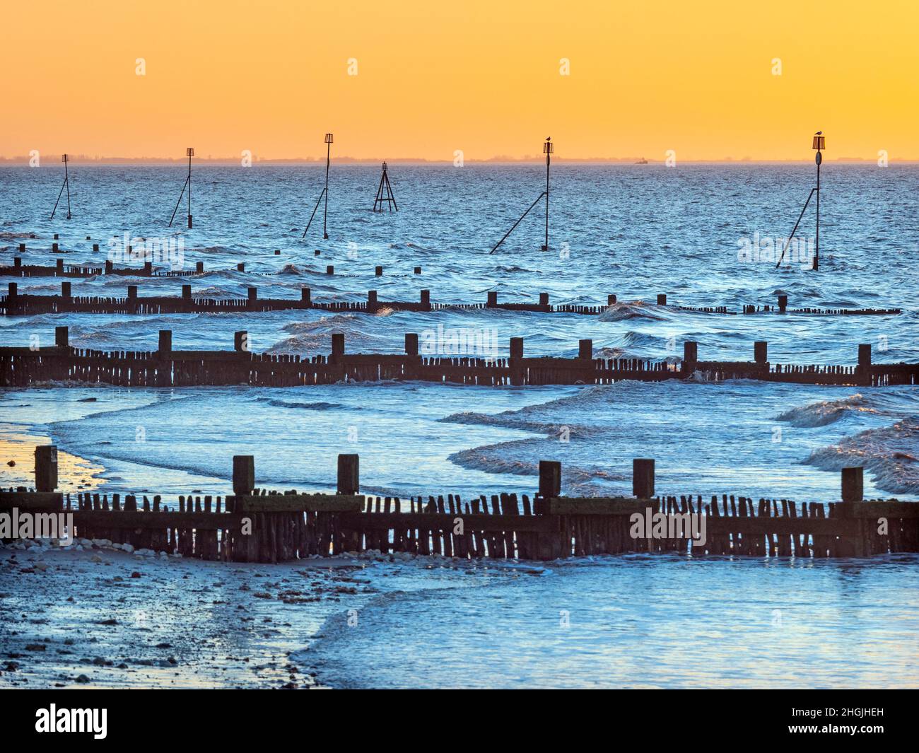 Il lavaggio a Hunstanton Norfolk Foto Stock