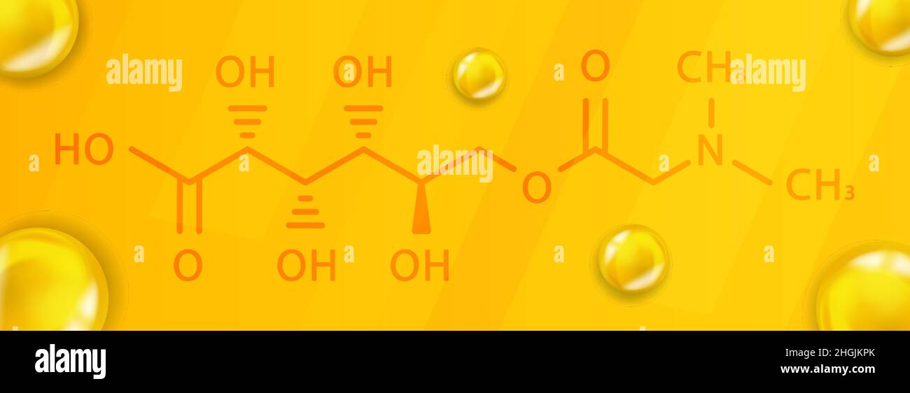 Vitamina B15 formula chimica. Vitamina B15 struttura molecolare chimica realistica Illustrazione Vettoriale